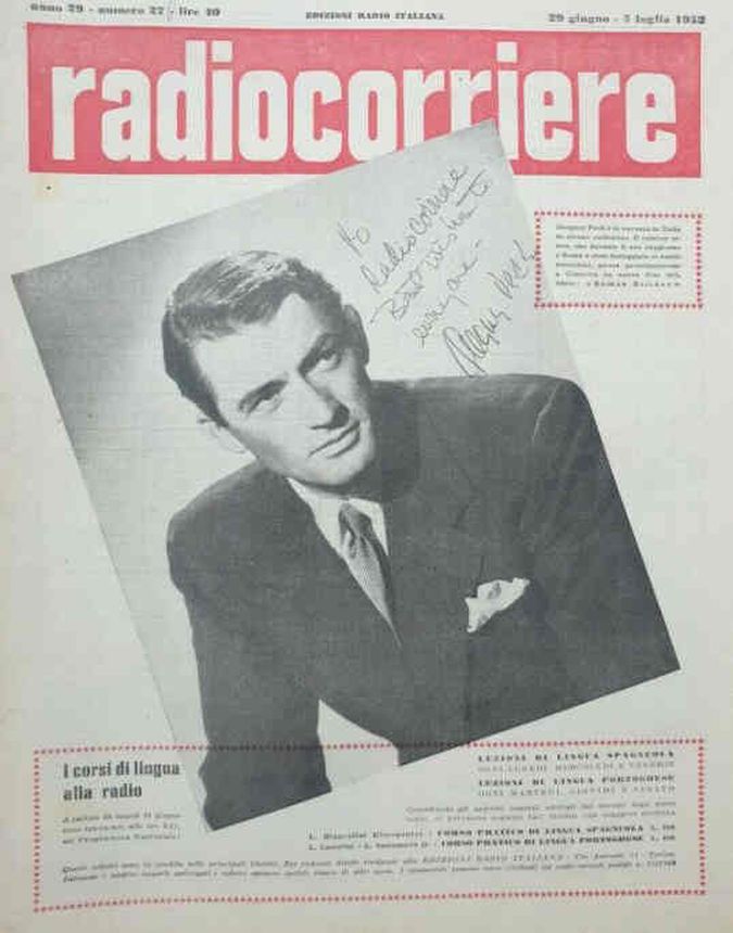 RADIOCORRIERE TV magazine side cover Issue 27 29 June 1952