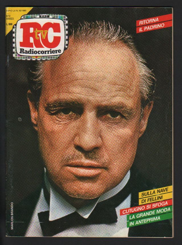 RADIOCORRIERE TV magazine side cover Issue 10 6 March 1983
