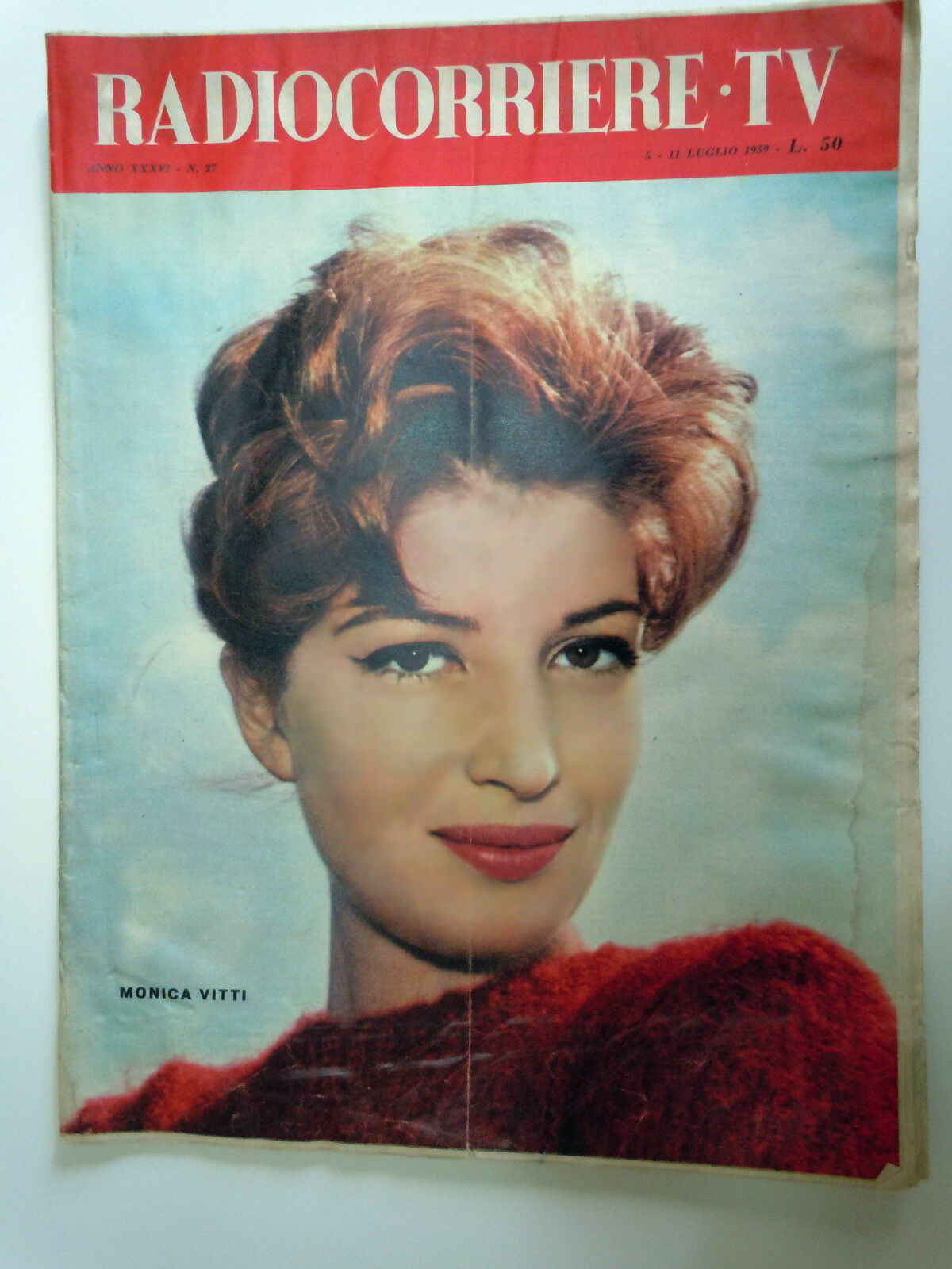 RADIOCORRIERE TV magazine side cover Issue 27 5 July 1959