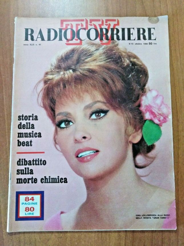 RADIOCORRIERE TV magazine side cover Issue 41 9 October 1966