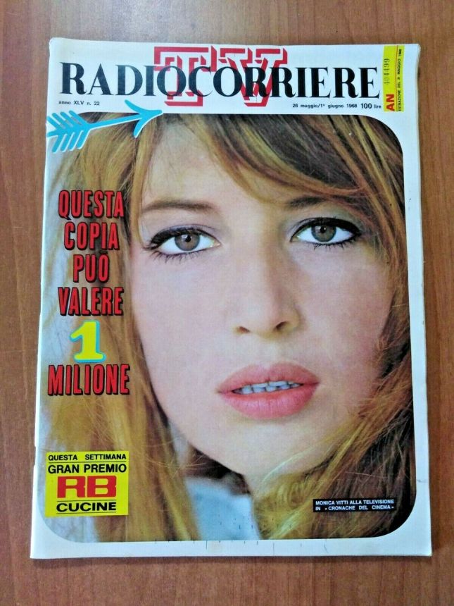 RADIOCORRIERE TV magazine side cover Issue 22 26 May 1968