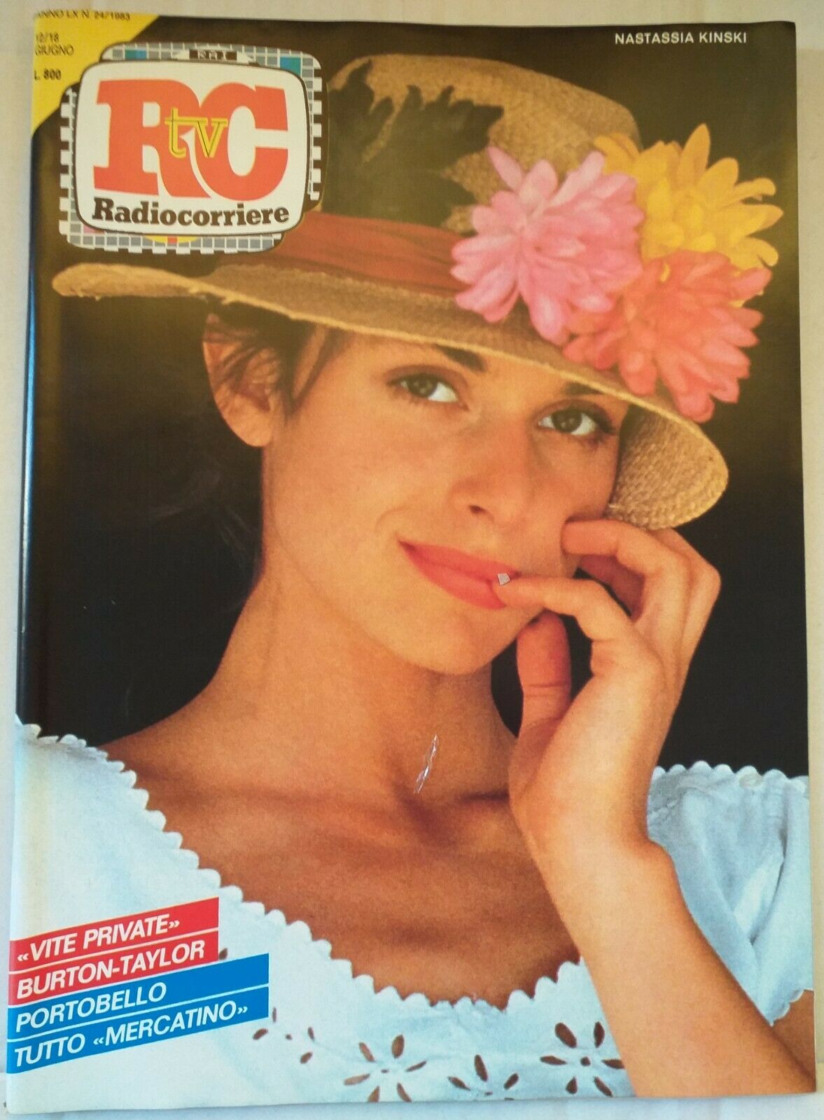 RADIOCORRIERE TV magazine side cover Issue 24 12 June 1983