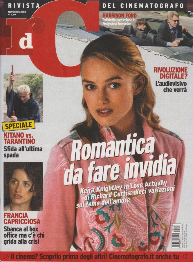 RIVISTA DEL CINEMATOGRAFO magazine side cover  November 2003