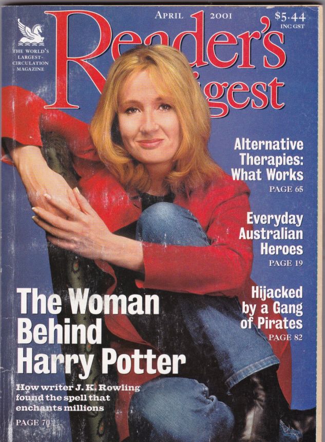 READERS DIGEST (AU) magazine side cover  April 2001