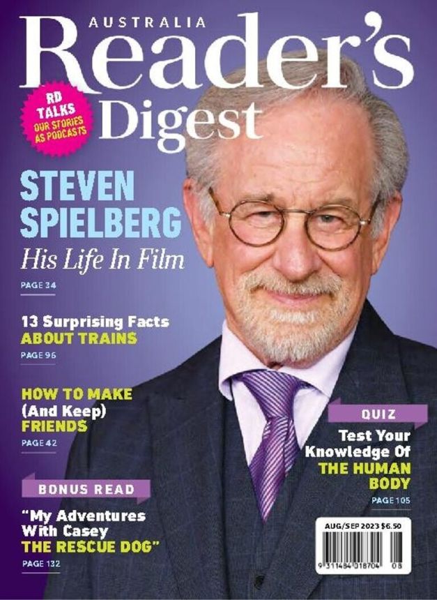 READERS DIGEST (AU) magazine side cover  August/September 2023