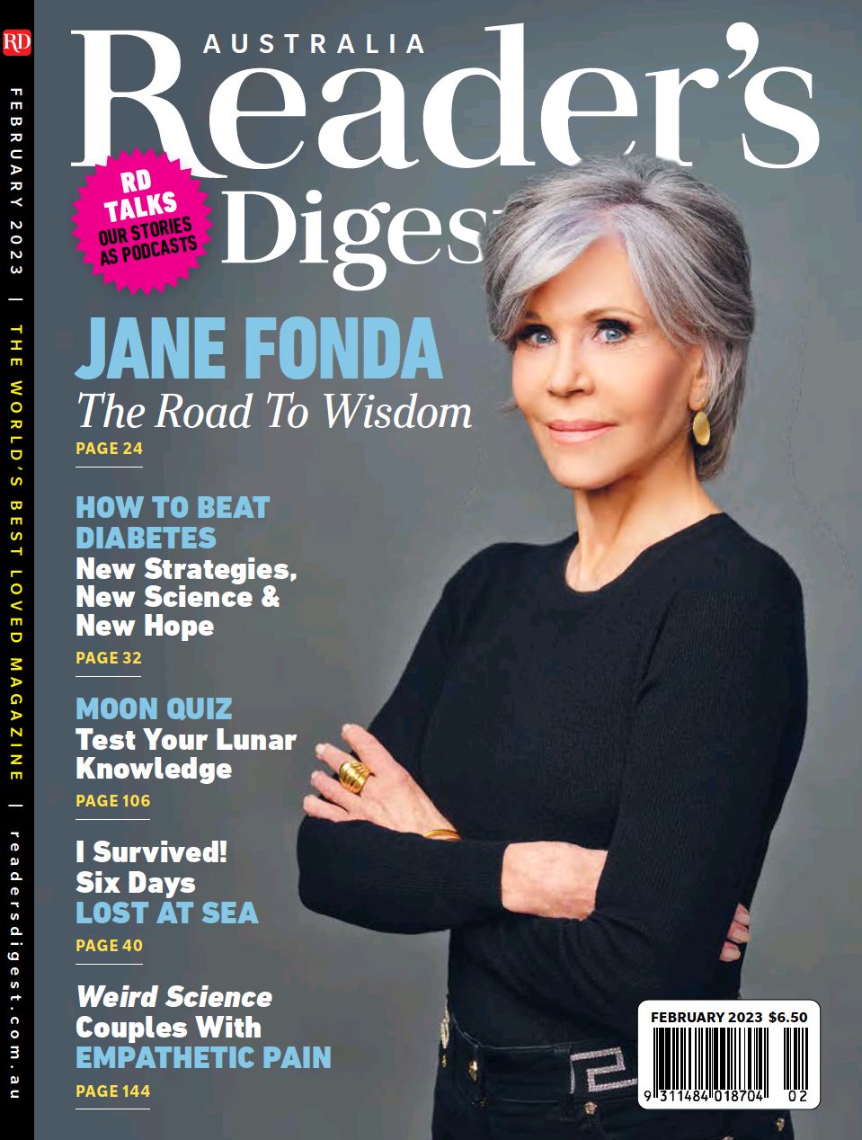 READERS DIGEST (AU) magazine side cover  January 2023