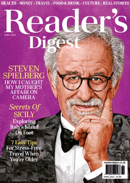 READERS DIGEST (UK) magazine side cover 1 April 2023
