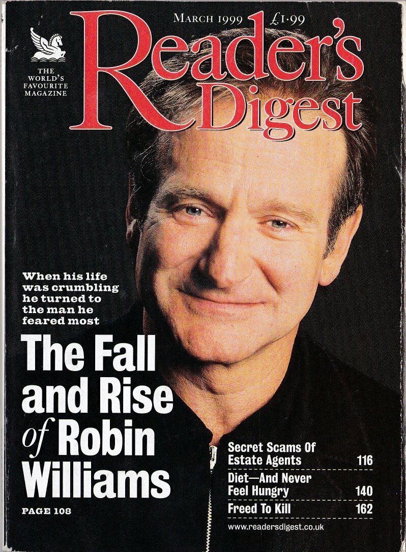 READERS DIGEST (UK) magazine side cover  March 1999
