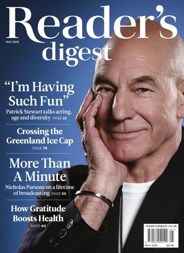 READERS DIGEST (UK) magazine side cover  May 2016