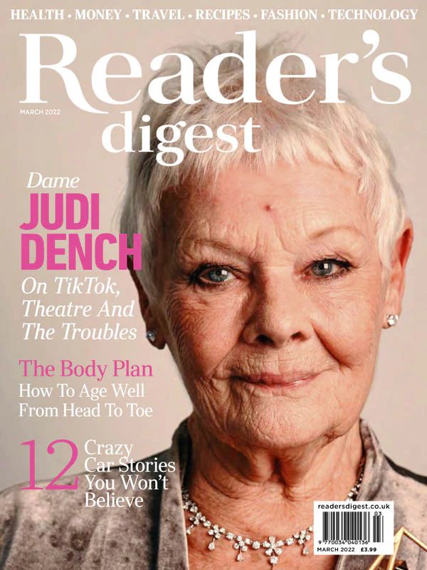 READERS DIGEST (UK) magazine side cover  March 2022