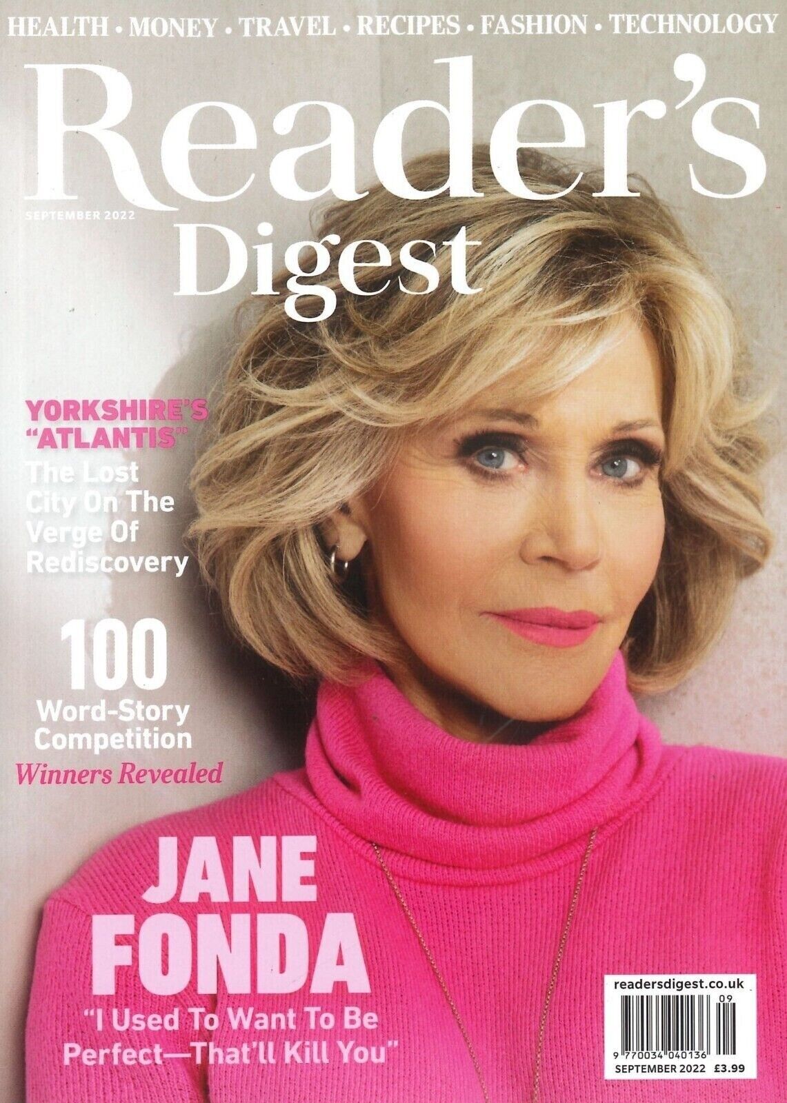READERS DIGEST (UK) magazine side cover  September 2022