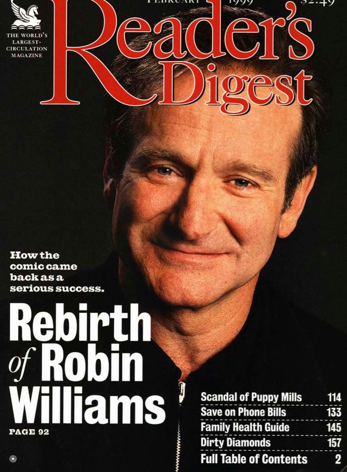 READERS DIGEST magazine side cover  February 1999
