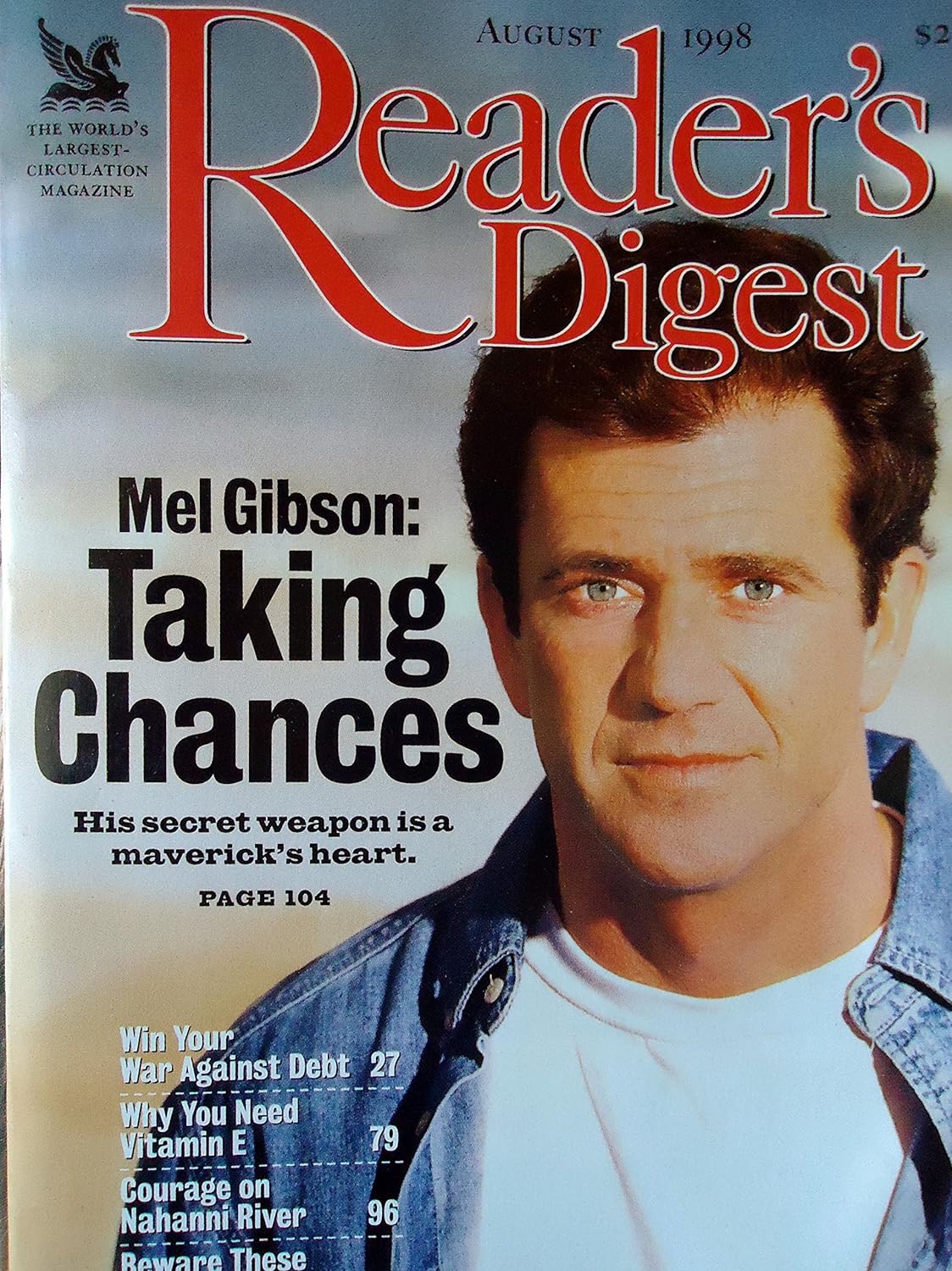 READERS DIGEST magazine side cover  August 1998