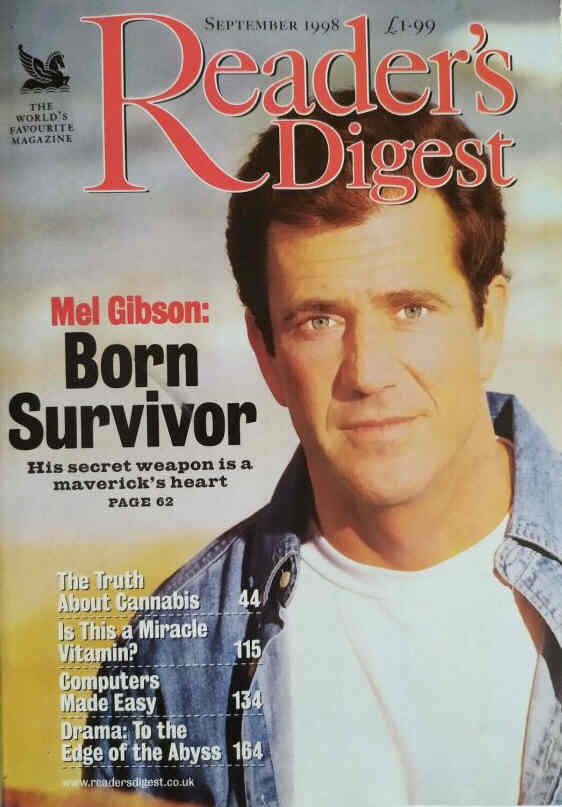 READERS DIGEST (UK) magazine side cover  September 1998