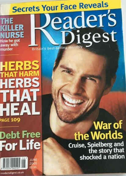 READERS DIGEST (UK) magazine side cover  June 2005