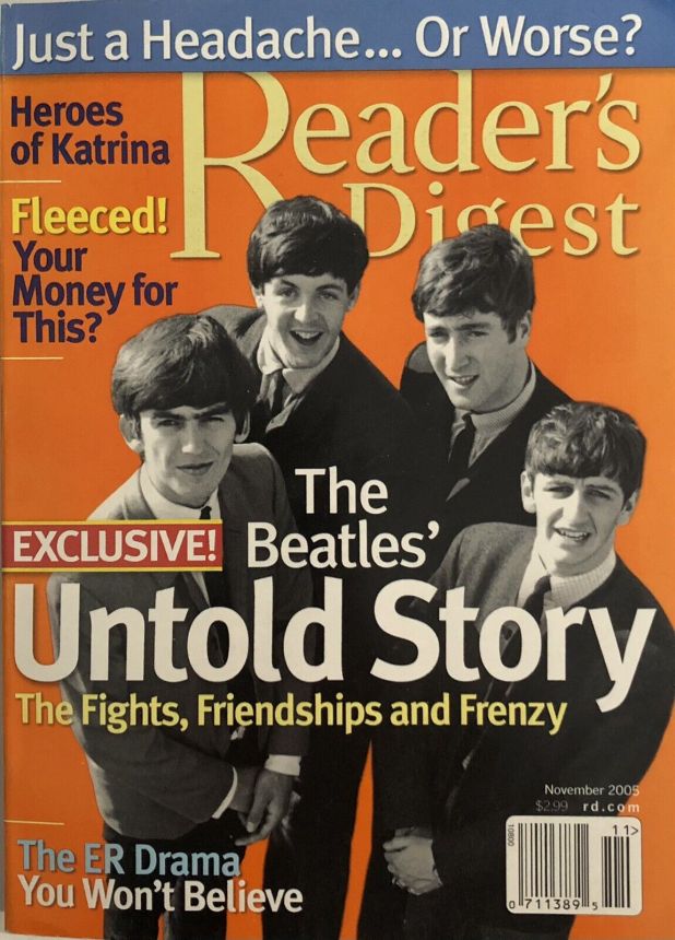 READERS DIGEST magazine side cover  November 2005