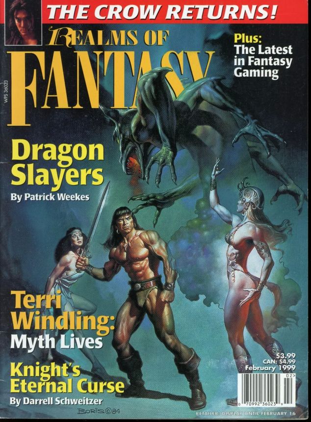 REALMS OF FANTASY magazine side cover  February 1999