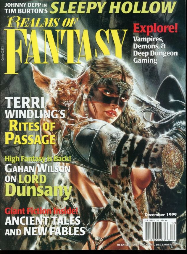 REALMS OF FANTASY magazine side cover  December 1999