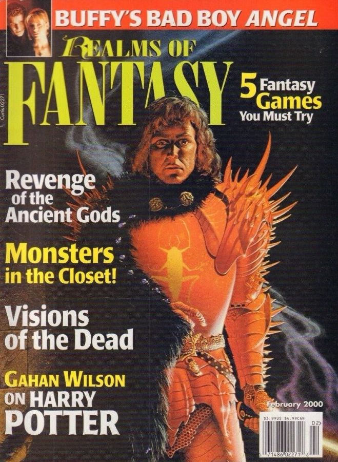 REALMS OF FANTASY magazine side cover  February 2000