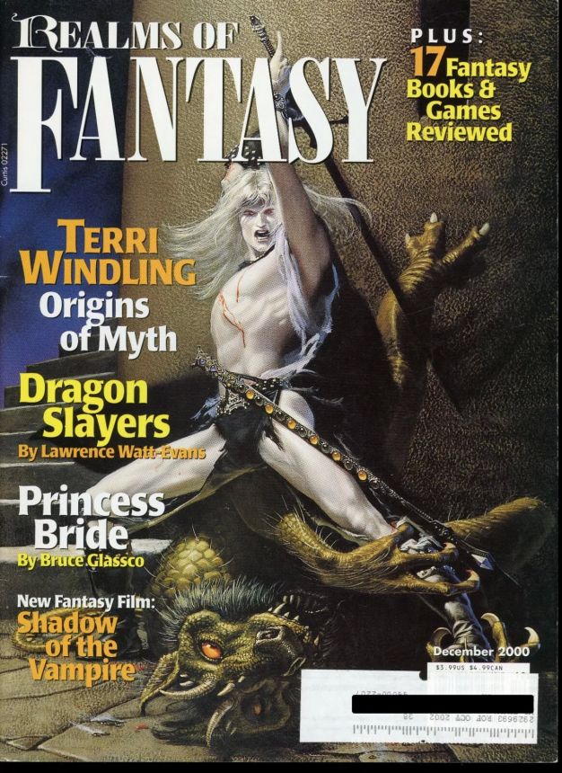 REALMS OF FANTASY magazine side cover  December 2000