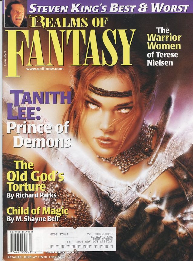 REALMS OF FANTASY magazine side cover  February 2001