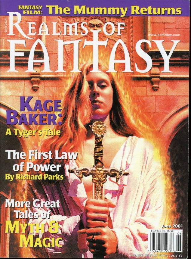 REALMS OF FANTASY magazine side cover  June 2001