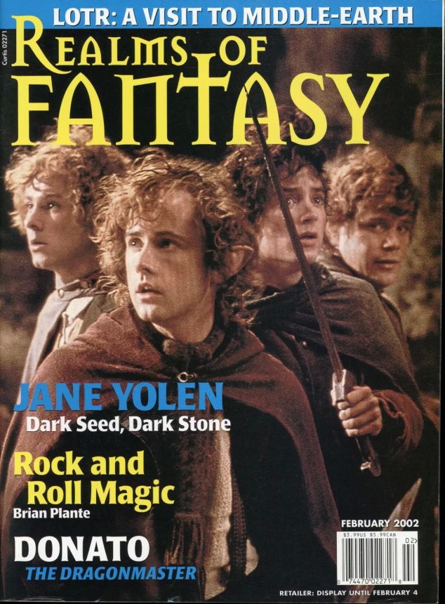 REALMS OF FANTASY magazine side cover  February 2002