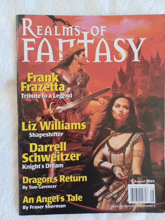 REALMS OF FANTASY magazine side cover  August 2002