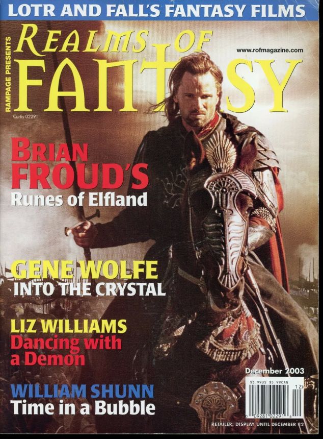 REALMS OF FANTASY magazine side cover  December 2003