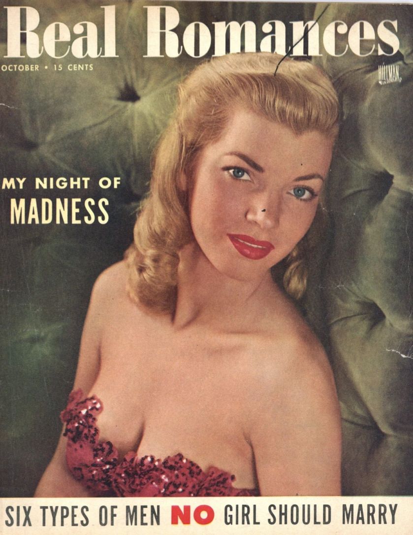 REAL ROMANCES magazine side cover  October 1947