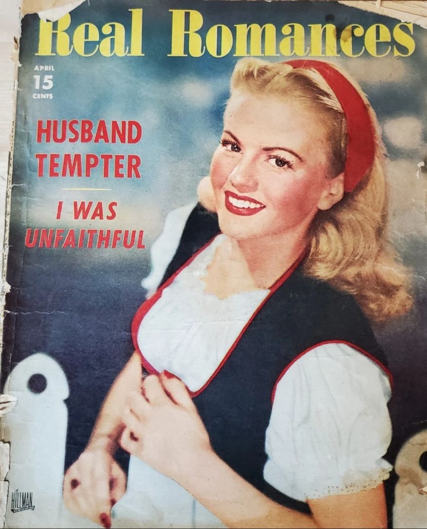 REAL ROMANCES magazine side cover  April 1949
