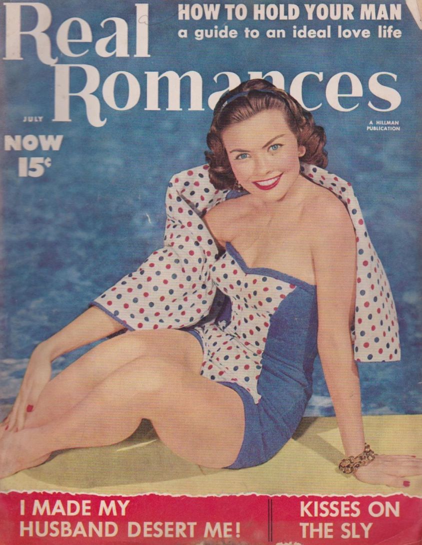 REAL ROMANCES magazine side cover  July 1955