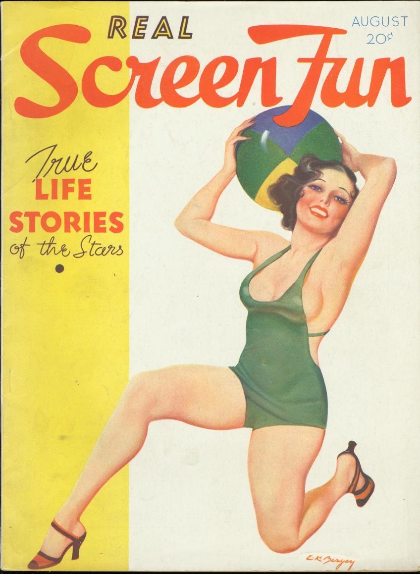 REAL SCREEN FUN magazine side cover Issue 1  Vol 1 # 1 August 1934