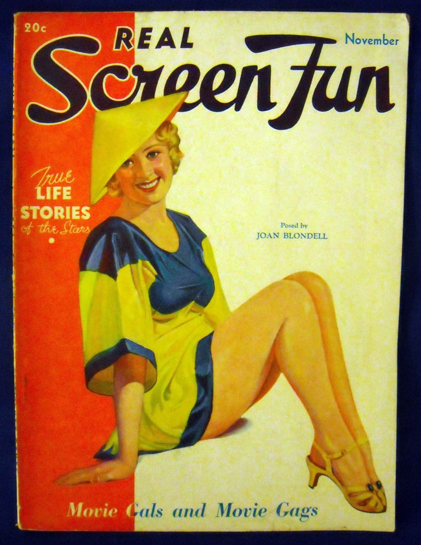 REAL SCREEN FUN magazine side cover Issue 3  Vol 1 # 3 November 1934