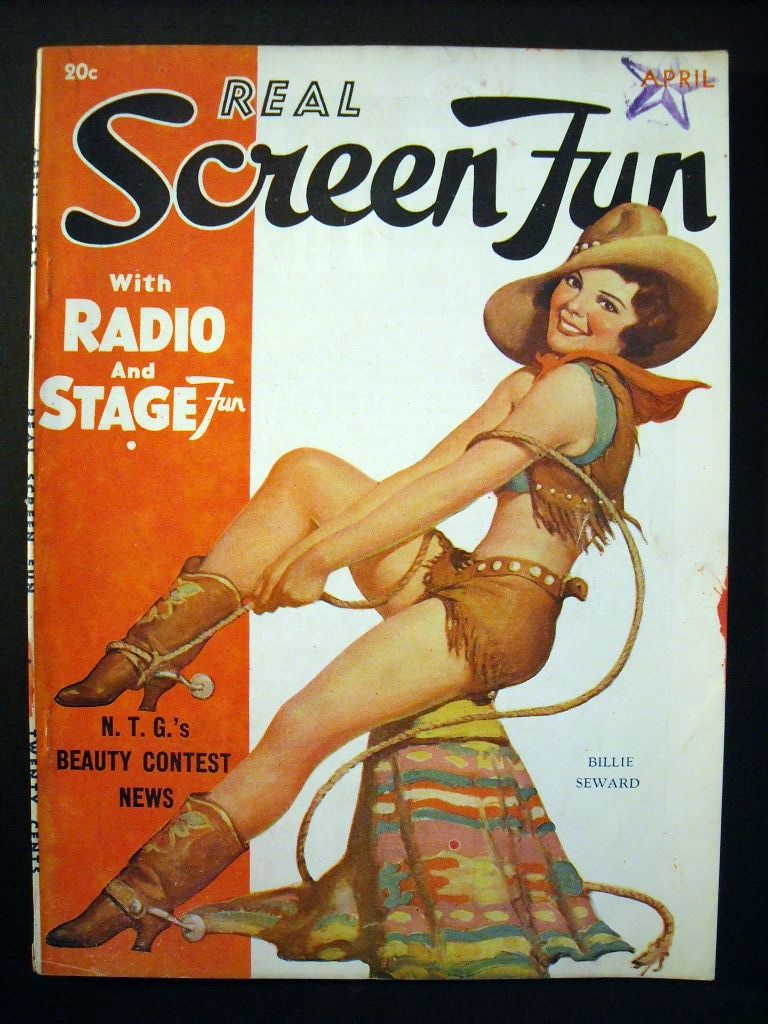 REAL SCREEN FUN magazine side cover Issue 7  Vol 1 # 7 April 1935