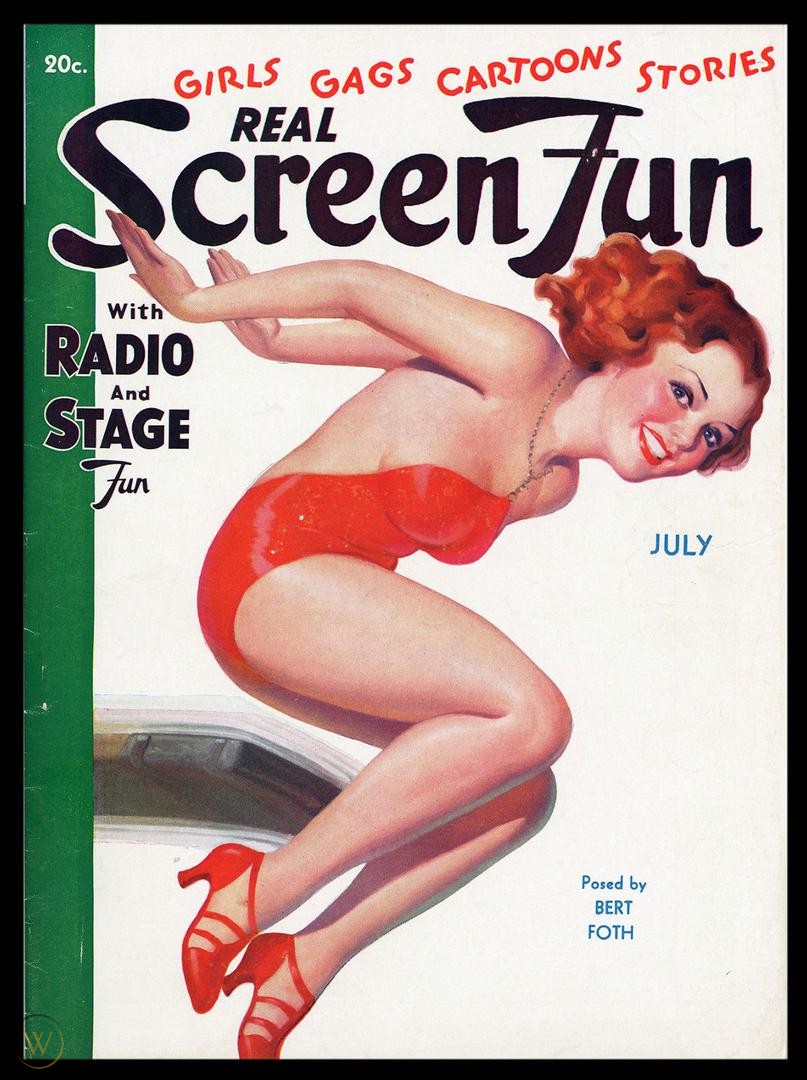REAL SCREEN FUN magazine side cover Issue 22  Vol 2 # 10 July 1936