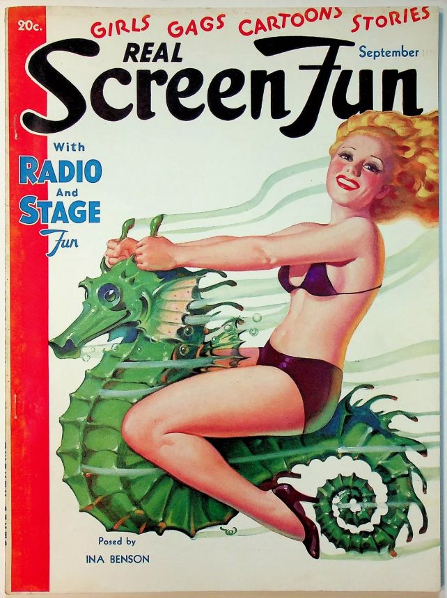 REAL SCREEN FUN magazine side cover Issue 24  Vol 2 # 12 September 1936