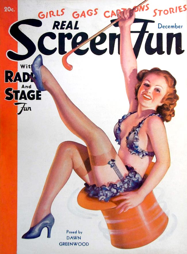 REAL SCREEN FUN magazine side cover Issue 27  Vol 3 # 3 December 1936