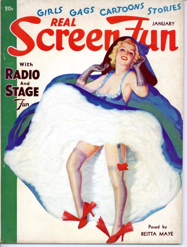 REAL SCREEN FUN magazine side cover Issue 28  Vol 3 # 4 January 1937