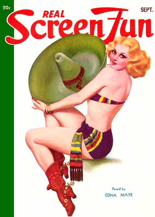 REAL SCREEN FUN magazine side cover Issue 35  Vol 3 # 11 September 1937