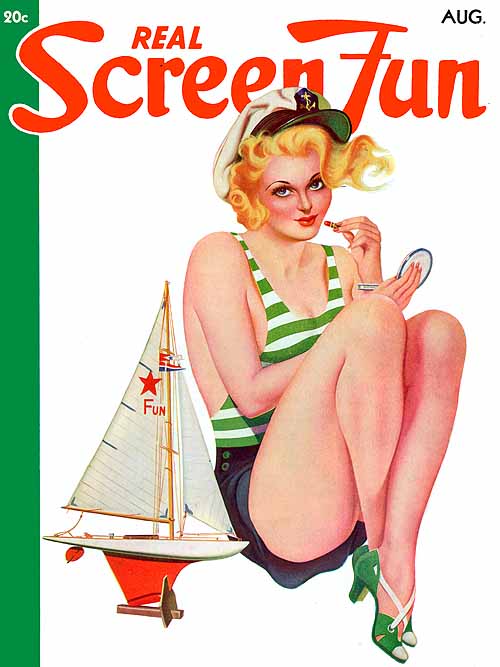REAL SCREEN FUN magazine side cover Issue 45  Vol 4 # 9 August 1938