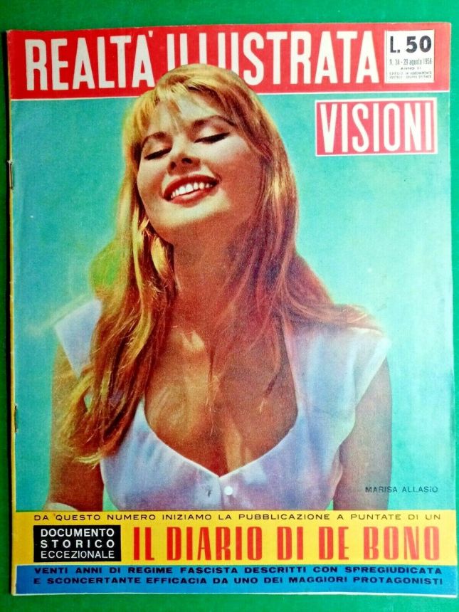 REALTA ILLUSTRATA magazine side cover Issue 34 29 August 1956