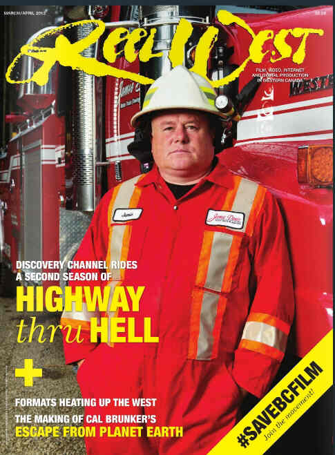 REEL WEST magazine side cover March/April 2013