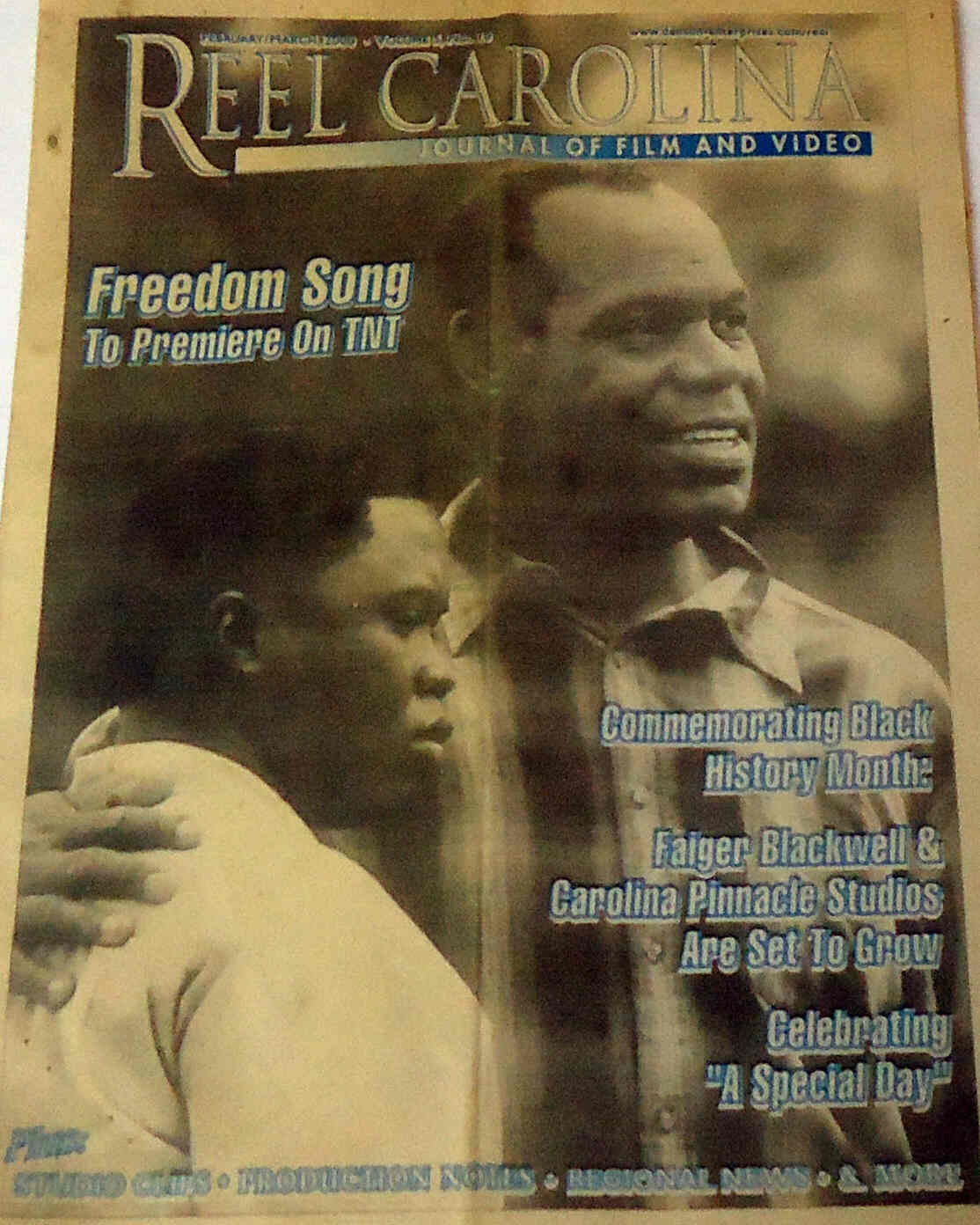 REEL CAROLINA magazine side cover February 2000