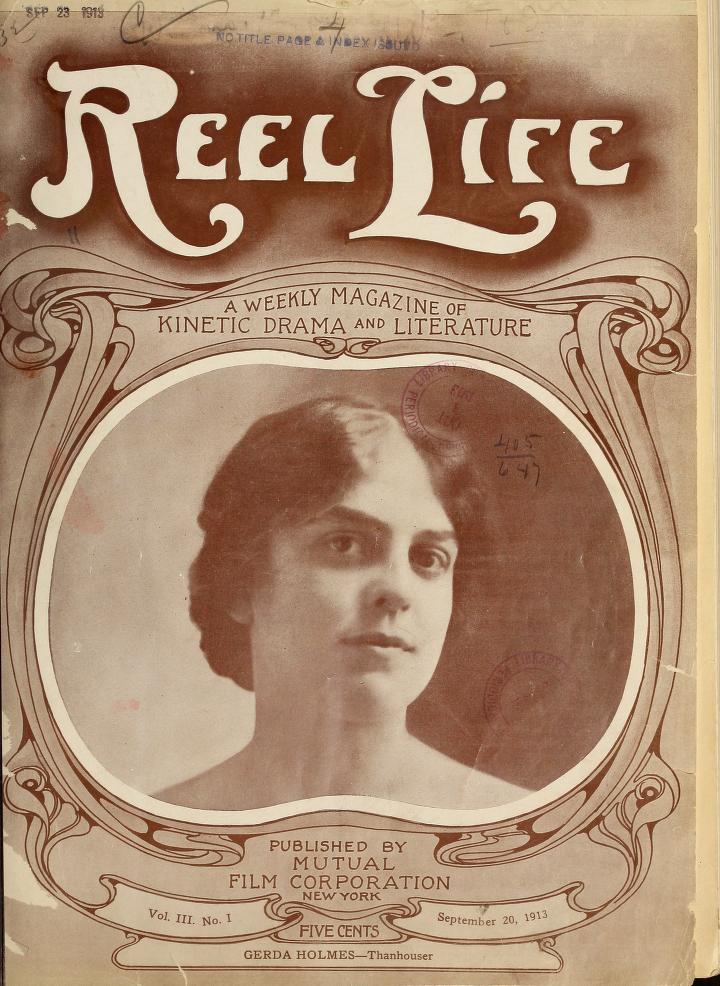 REEL LIFE magazine side cover 20 September 1913