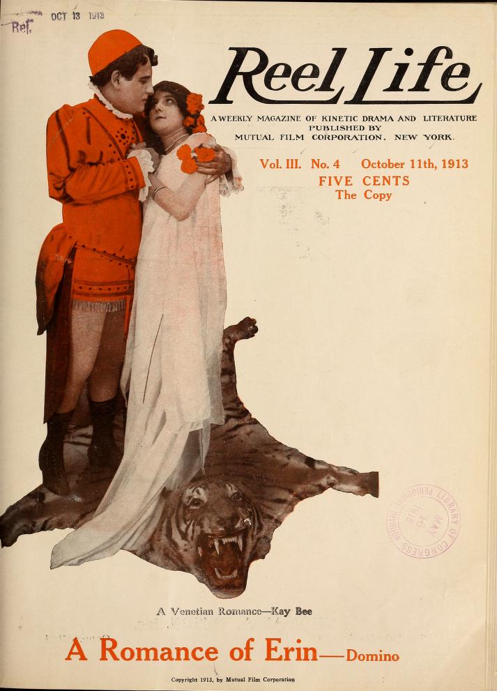 REEL LIFE magazine side cover 11 October 1913