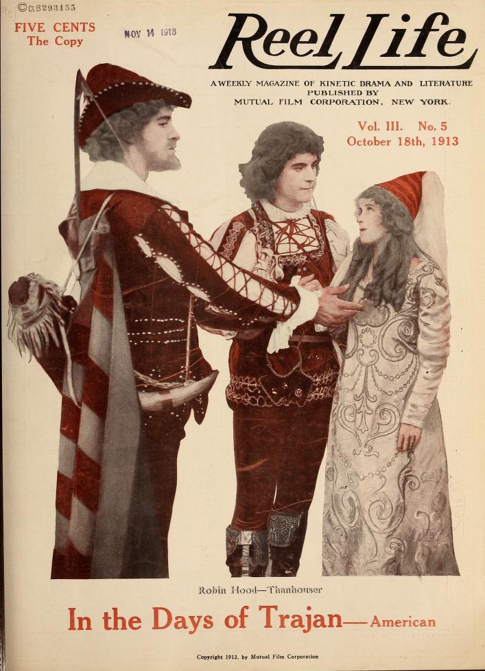 REEL LIFE magazine side cover 18 October 1913