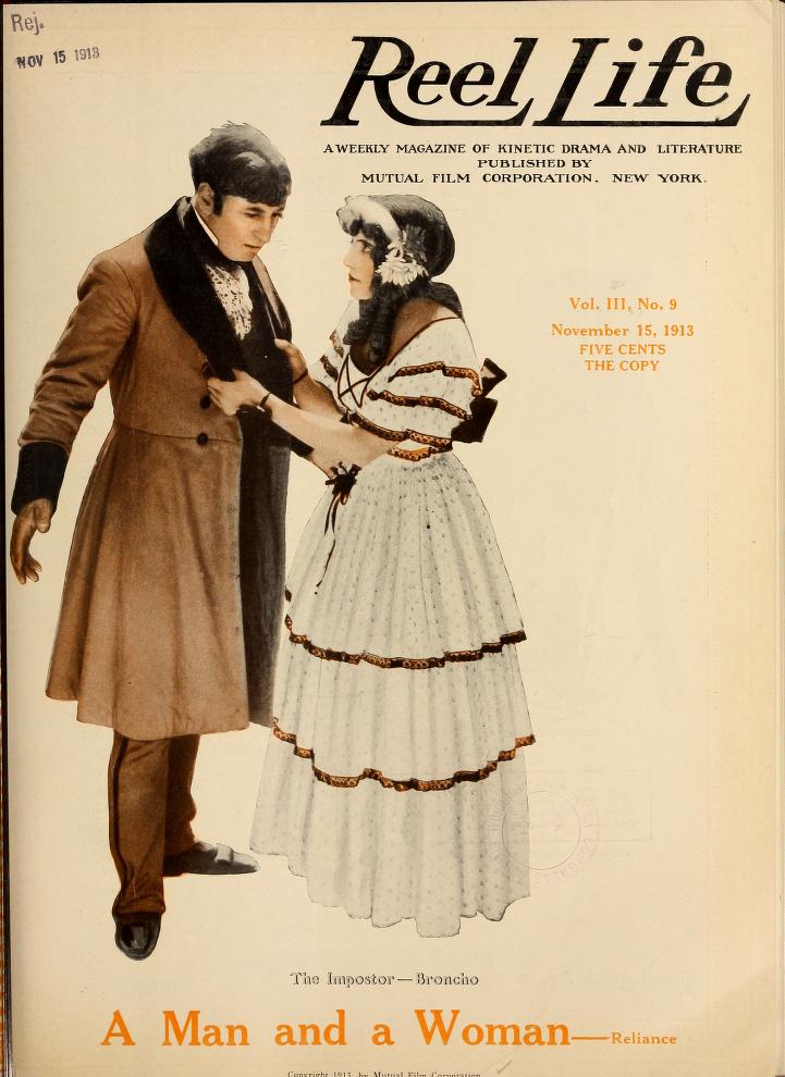 REEL LIFE magazine side cover 15 November 1913