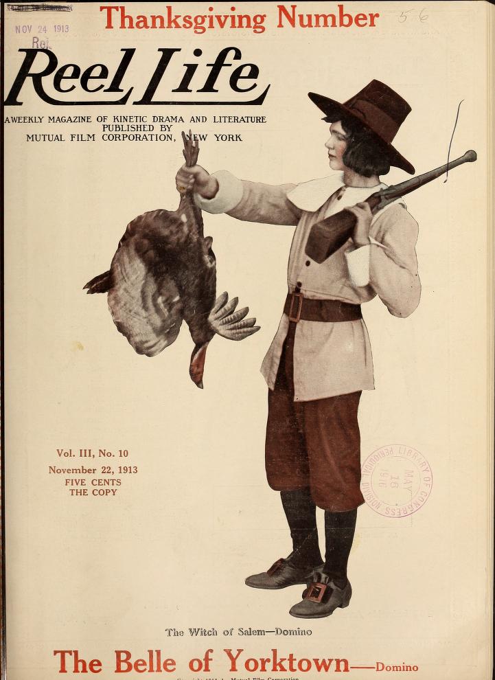 REEL LIFE magazine side cover 22 November 1913