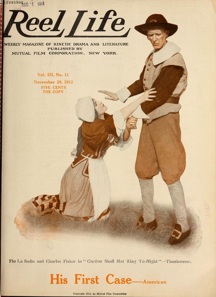 REEL LIFE magazine side cover 29 November 1913